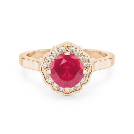 Bague or rose outlet rubis